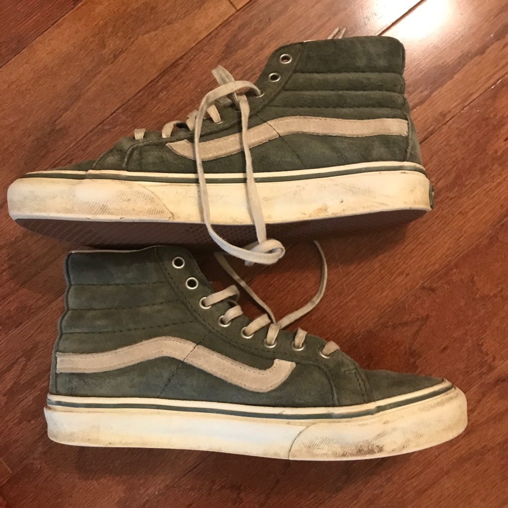 Vans Sk8-Hi green high top sneakers size 6.5